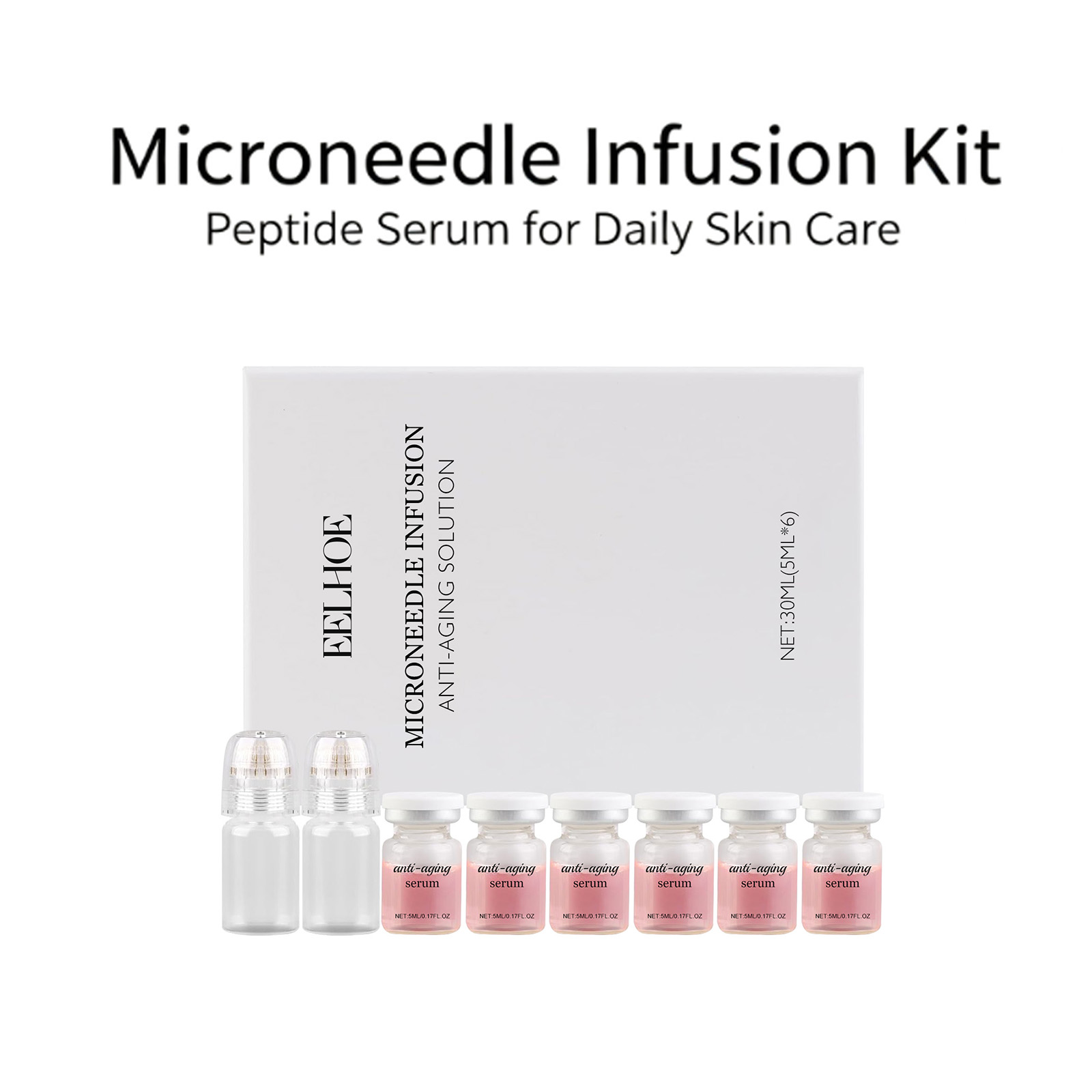 Hyaluronic Acid Facial Serum - مجموعة سيروم الإبر الدقيقة 0.2 مم،