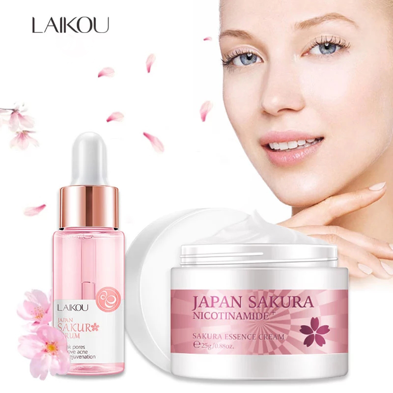 LAIKOU ساكورا مصل وكولاجين كري - مراجعة Niacinamide Pore Shrinking Essence وسعره